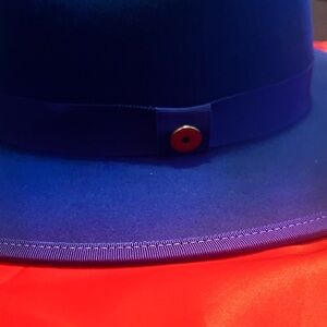 Keith and James Vibrant Blue and Red Hat